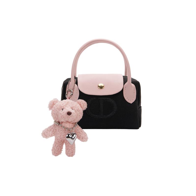 

DIOR [Customized Cosmetic Bag] Canvas Bic Bear Simple Cute Versatile Everyday Portable Black Handbag Storage чёрный