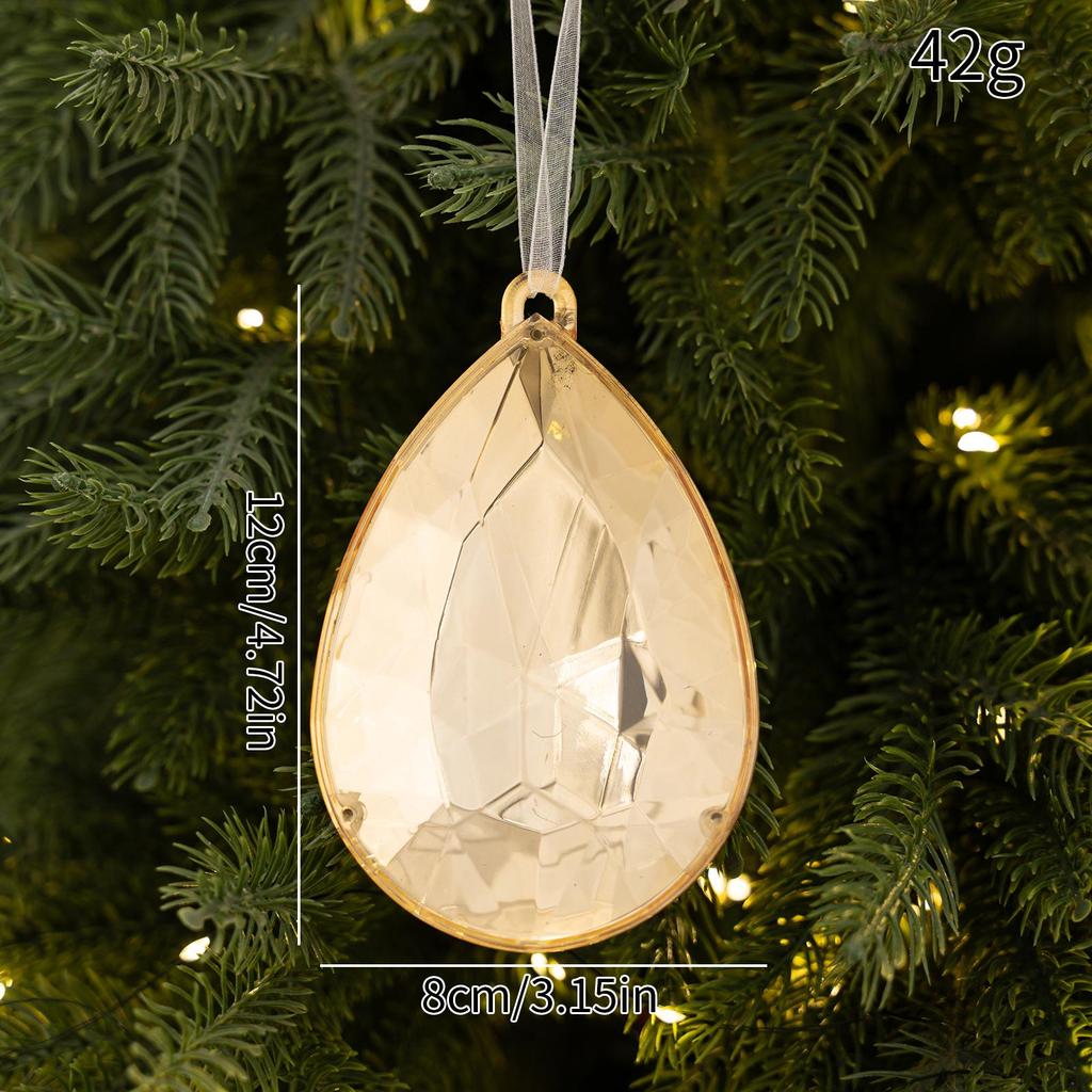Christmas Acrylic Ornaments: Bow, Snowflake, Teardrop, Star, Rhombus, and Tree Window Decorations