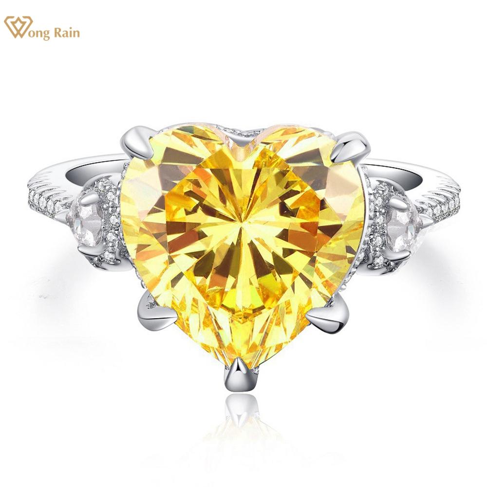 

Wong Rain Роскошное Стерлинговое Серебро 925 пробы в форме сердца 7 CT AAAAA Циркон Драгоценный камень Свадьба Помолвка Изящные ювелирные изделия Кольцо для пары Женское кольцо