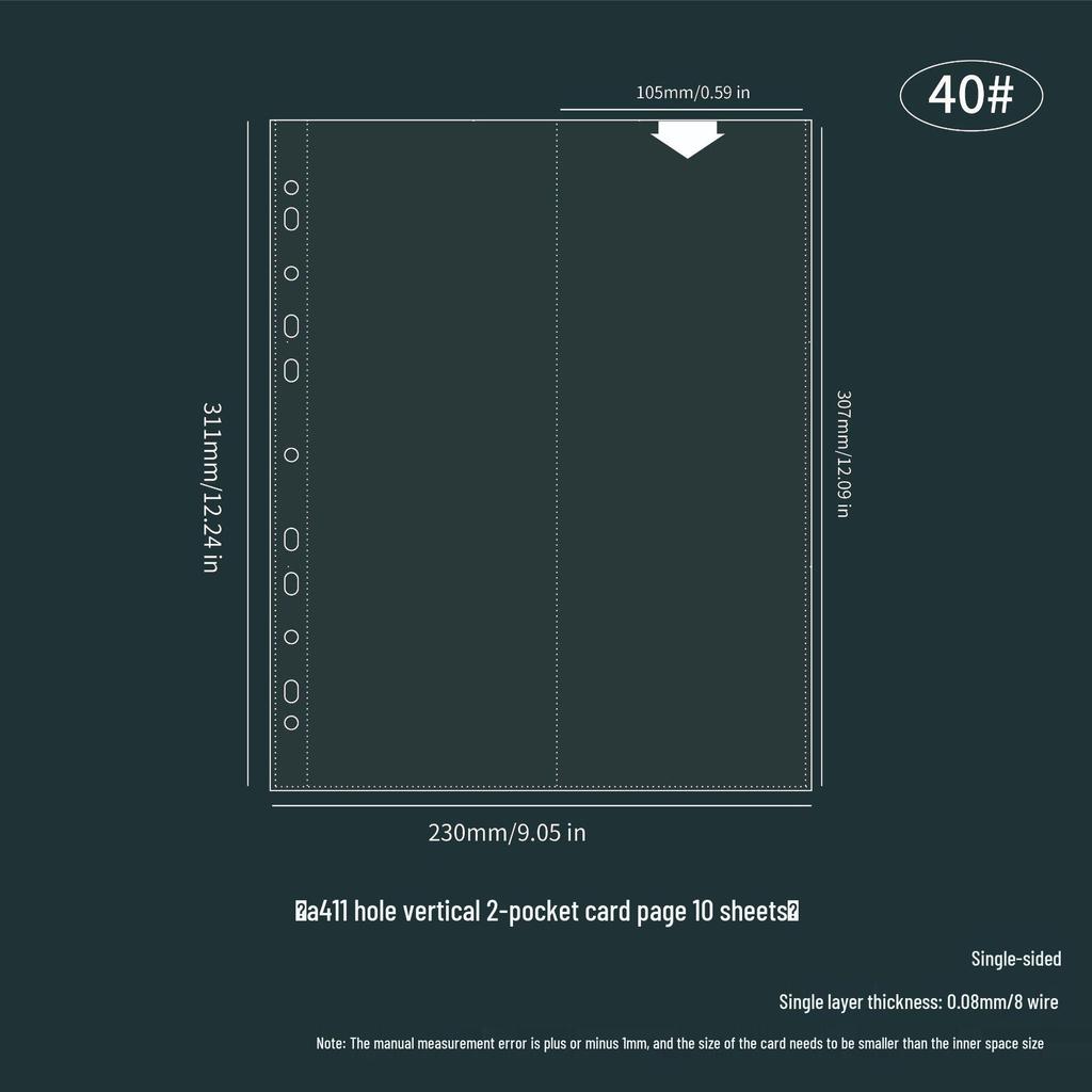 A4/A5 HD Transparent 4-Pocket Refill Pages for Star Cards - Thickened Inserts for 3-Inch Photo Card Albums