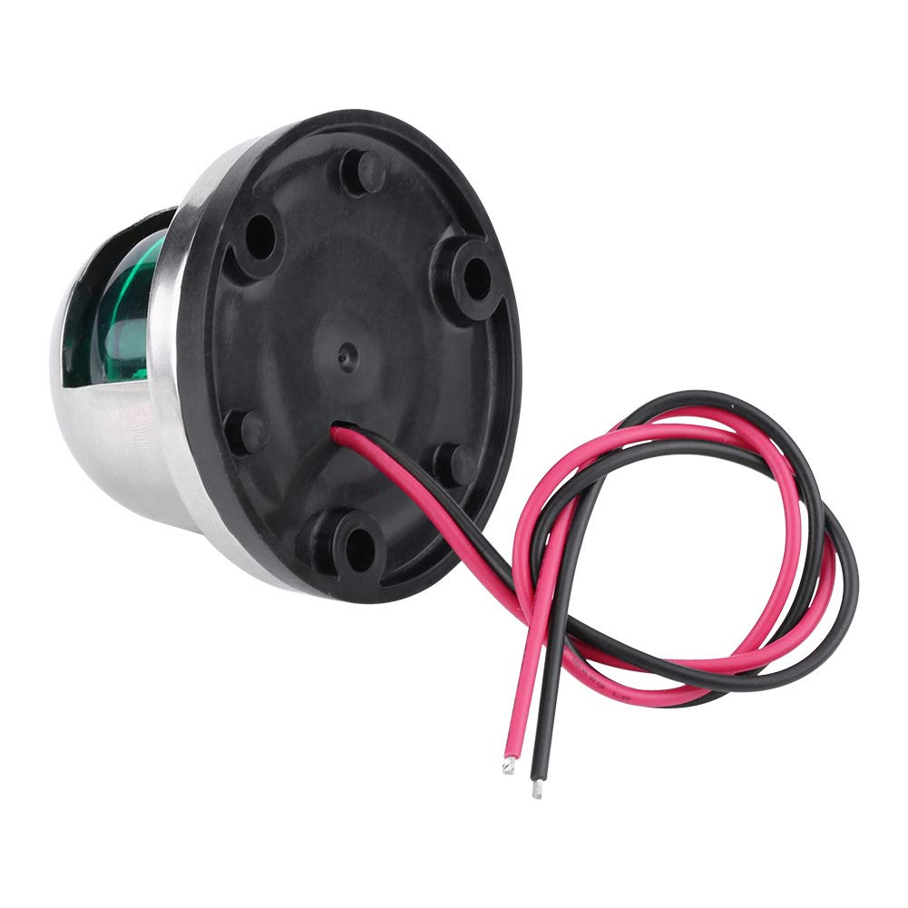 Akozon Navigation Light Marine Boat /24V Stainless Steel Red & Green LED Navigation Signal Light Lamp Yacht Accessories