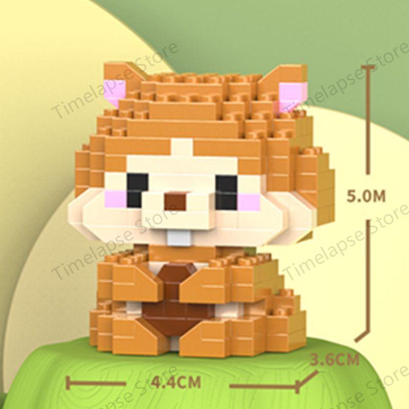 Diy Cute Animals Lion Corgi Dolphin Hamster Rabbit Dog Cats Fish Tanks Building Blocks Kit Girl Bricks Model Kids Toy Children