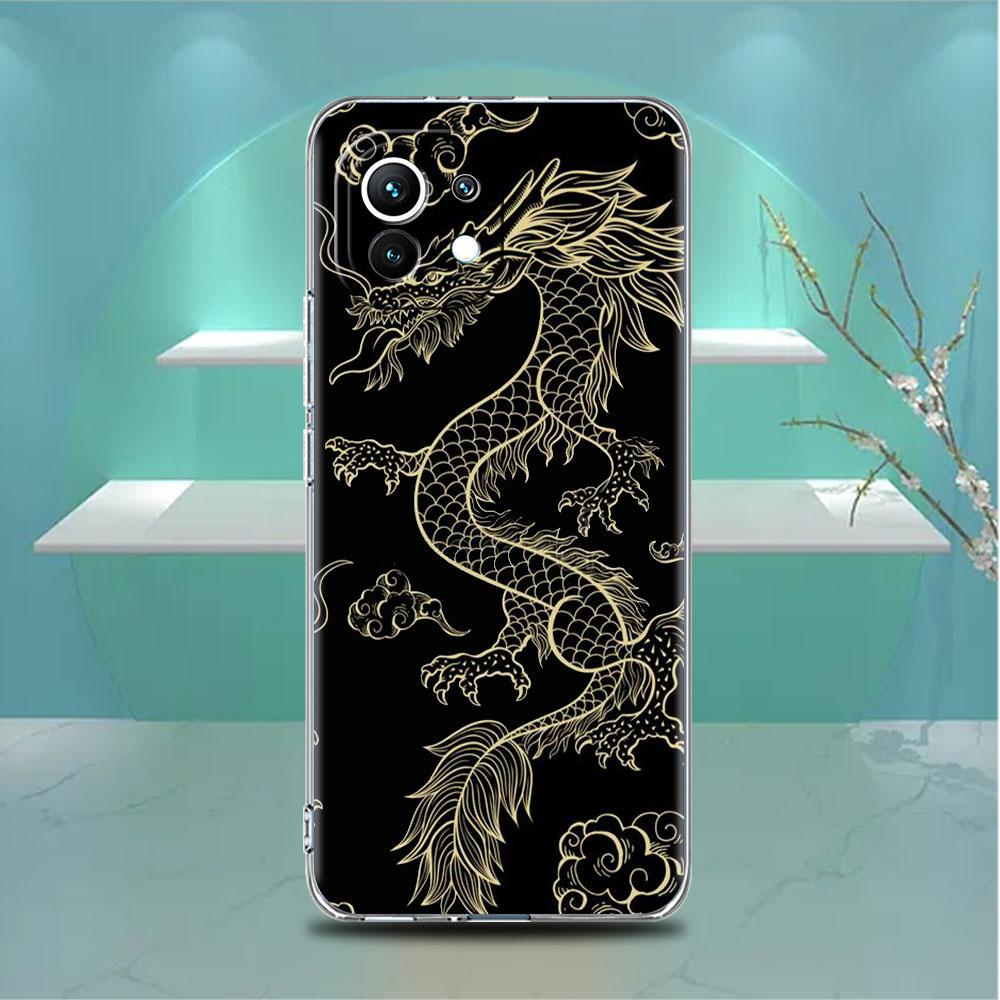 Mode Chinesisch Vintage Drache Klare Hülle Für Xiaomi Mi Poco X3 NFC M3 Pro F3 F1 11 Lite 12 Note 10 11T Transparent Handyhülle