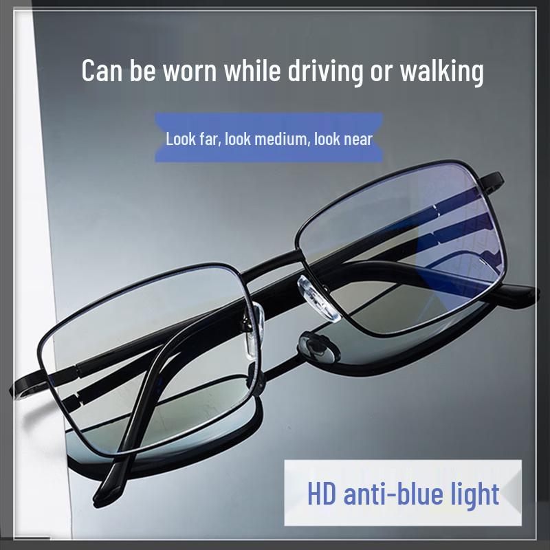LESCA LUNETIER Ультралегкие прогрессивные очки для чтения с защитой от синего света Anti-Blue Light +2.00D (56-60 Years)