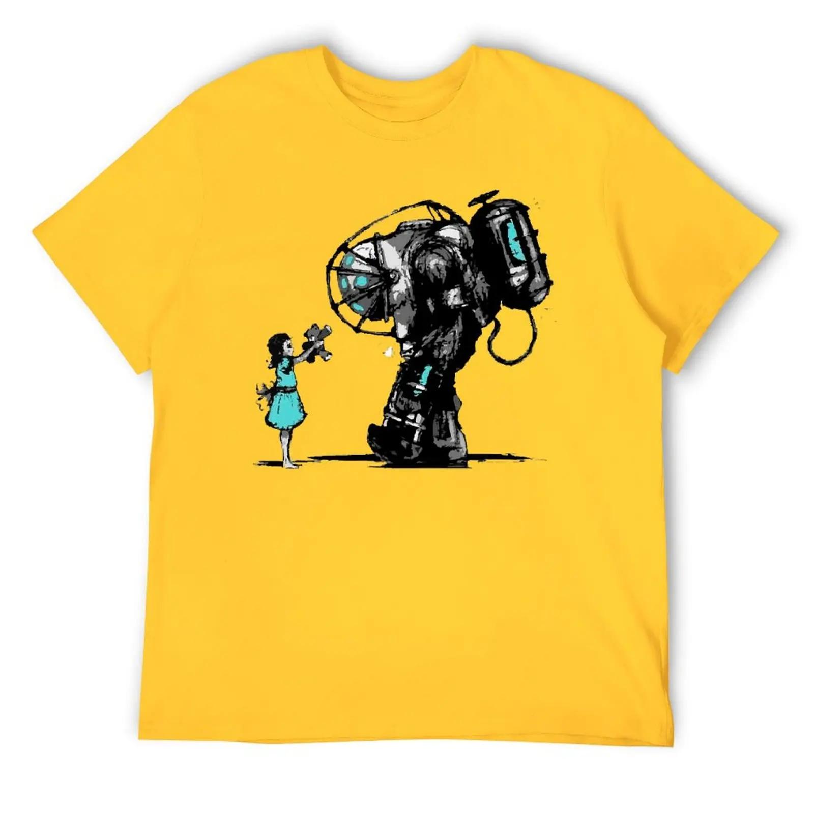 

Футболка с круглым вырезом BioShock Z Футболка с надписью «Движение» Милая, забавная, Geek Fitness Размер США XXXXXL белый