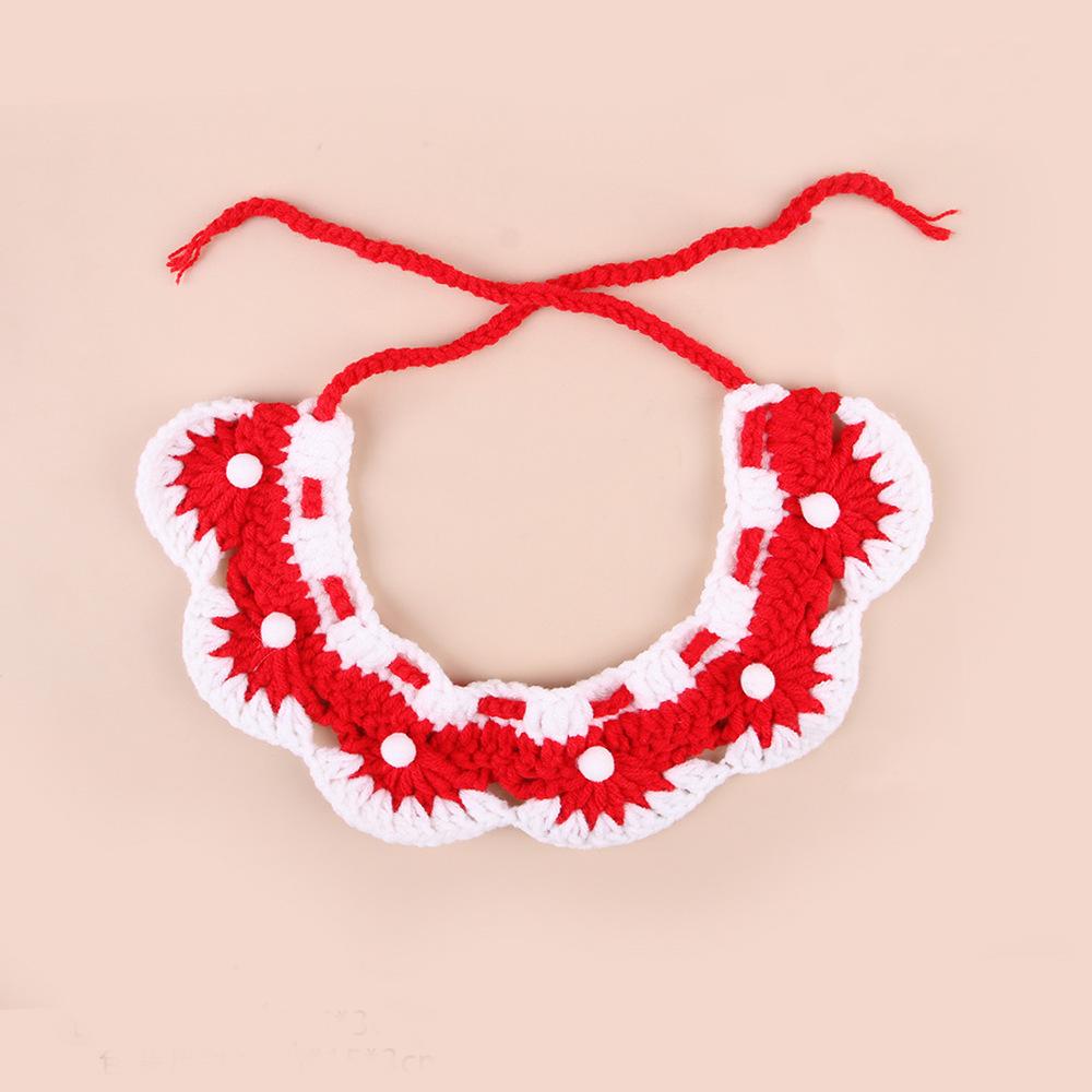 Lightweight Handwoven Pet Knitted Scarf Adjustable Soft Pet Bib Neck Scarf
