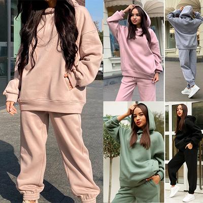 Women Casual Sweatshirt Womens Tracksuit Ladies Hoodie Sweatpants Two Pieces Outfit