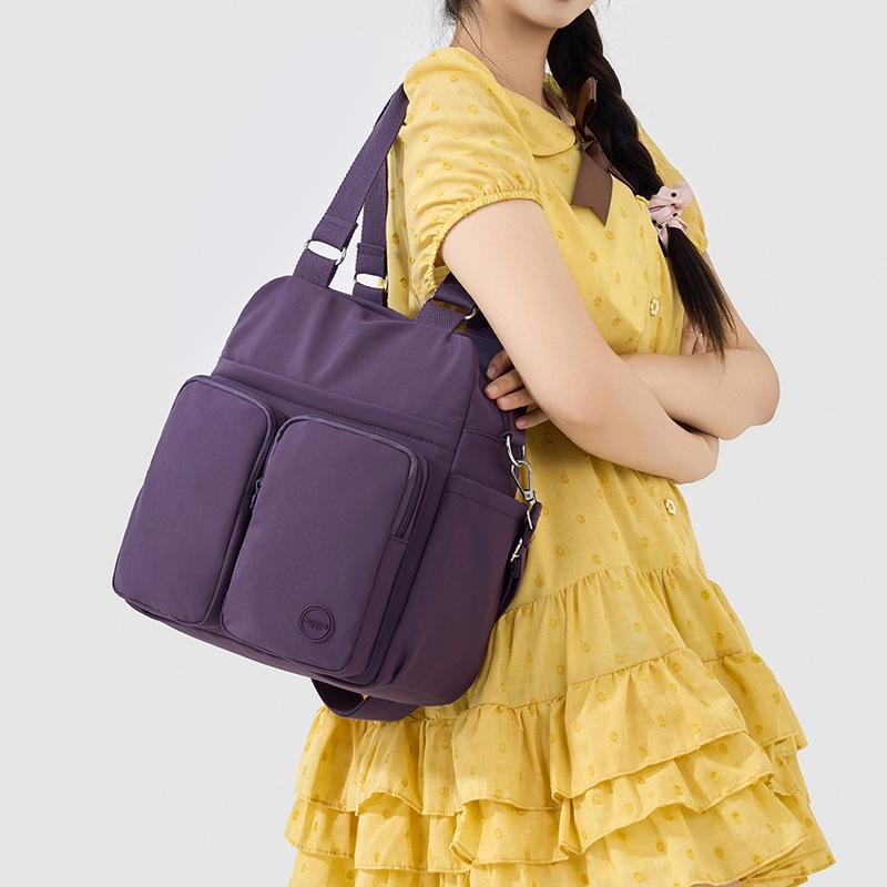 Borsa a tracolla in nylon multitasche da donna, borsa a spalla leggera con tracolle
