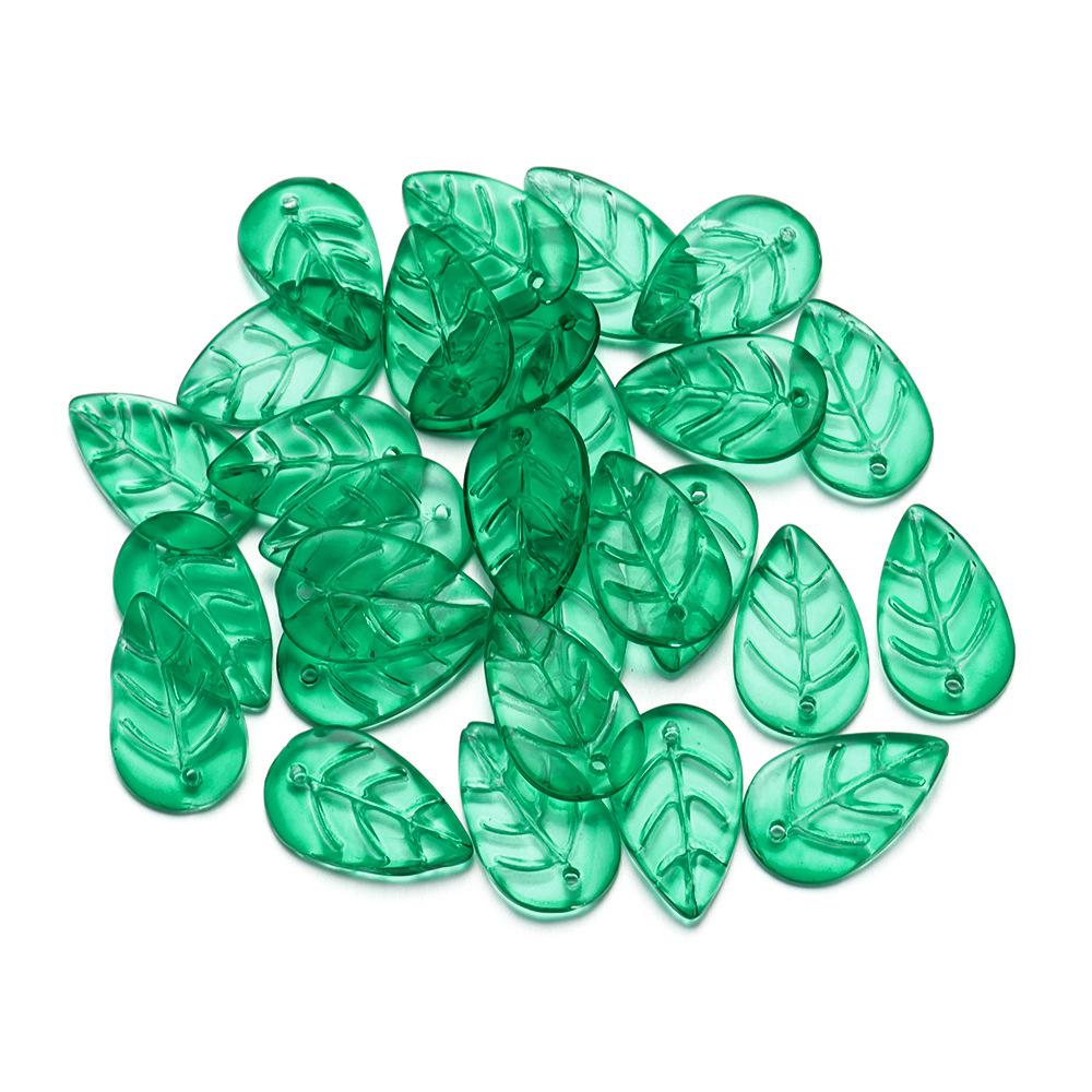 

ZW47 10.5x17.5mm Petite Leaf Shape Glass Bead Texture Exquisite Lampwork Spacer Czech Jewelry Handmade Bracelet Trend Material 10.5x17.5mm(10pcs)