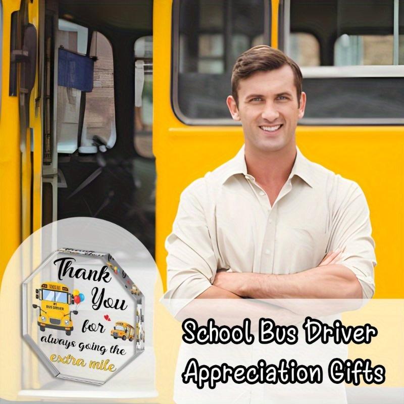 Bus Driver Appreciation Gifts - Thank You School Bus Drivers Gift for Women Men, Acrylic Octagon Graduation Awards Table