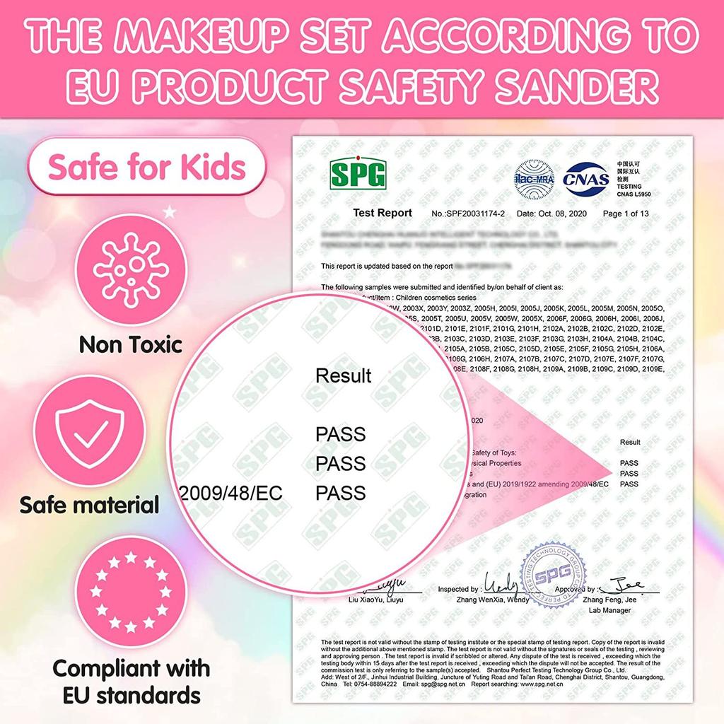 Reusable Princess Pretend Cosmetic Kit  Nontoxic Vanity Playset with Washable Makeup Toys Imaginative Gift Set for Girls