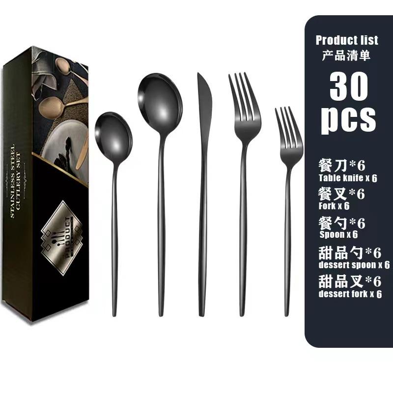 Portuguese Stainless Steel Tableware 20/30 Piece Set Western Food Steak Knife Fork Spoon Gift Box Set