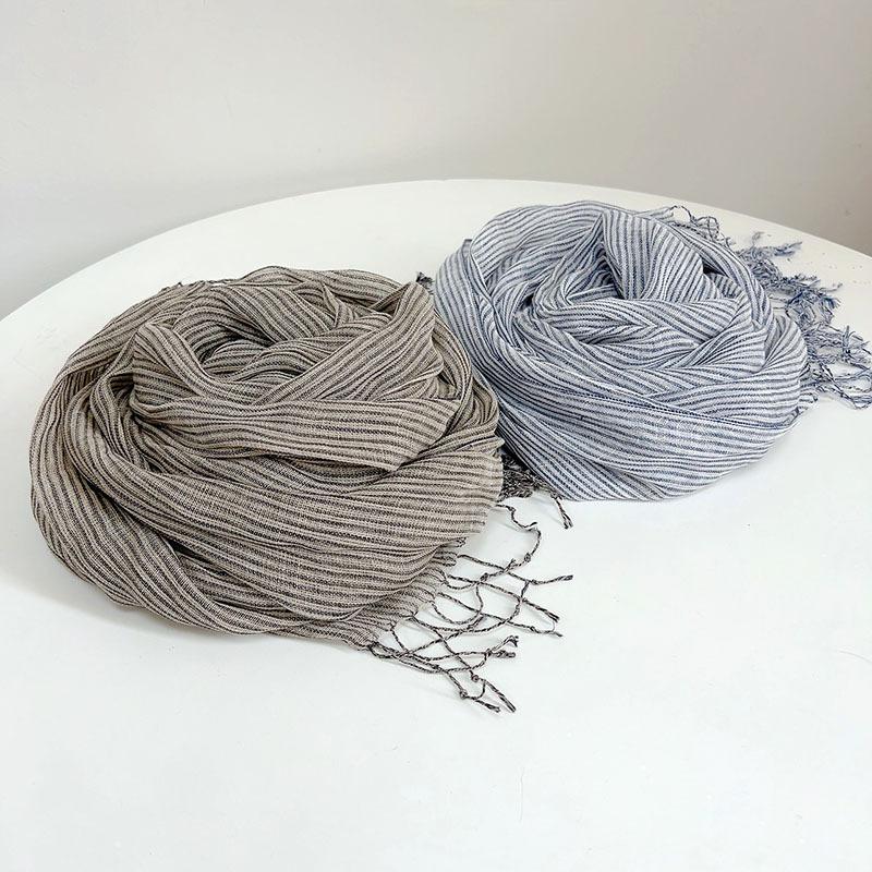Retro Spring And Summer New Women Pure Linen Scarf Summer Thin Versatile Breathable Shawl Tassel Linen Scarves
