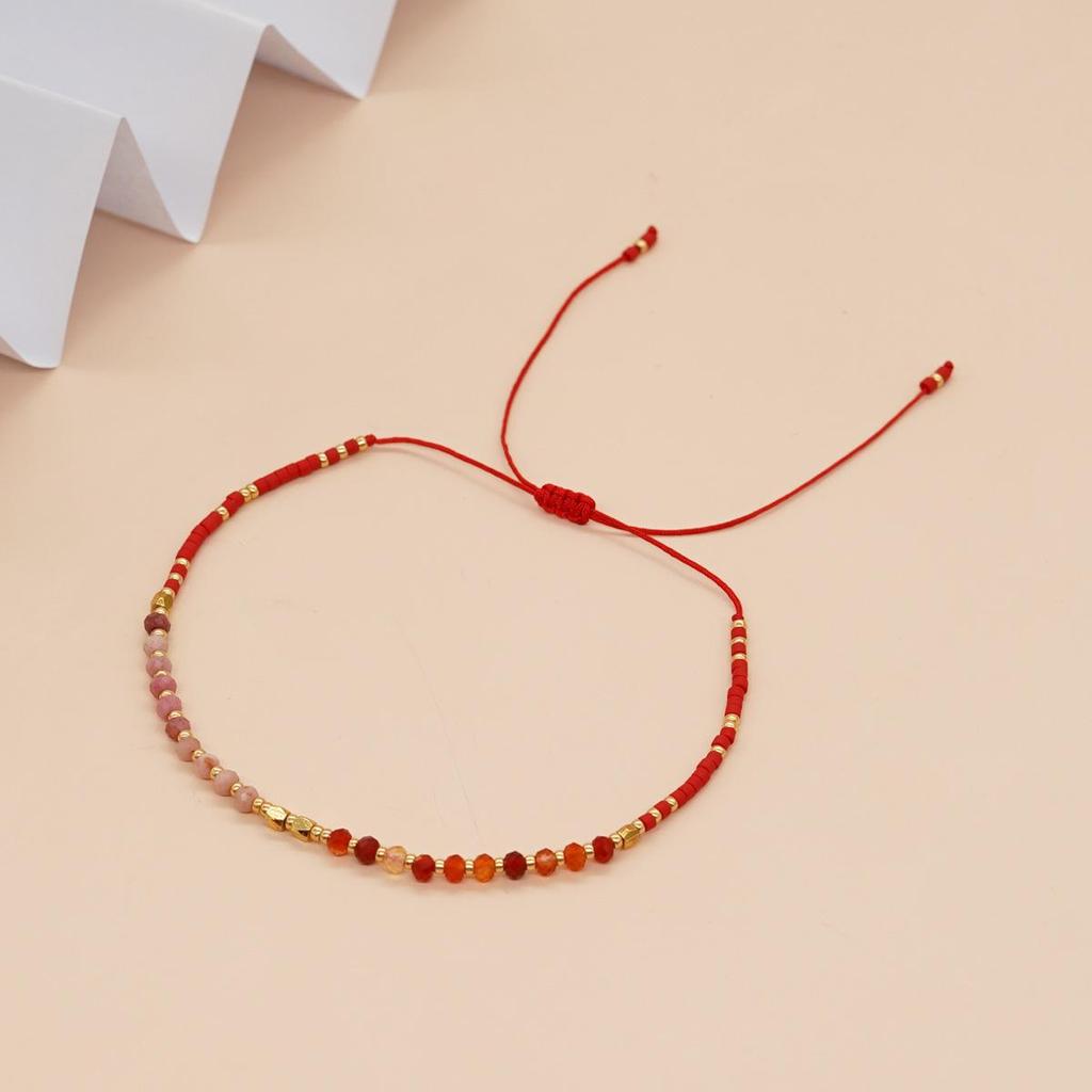 Retro Colorful Seed Bead & Faux Pearl Adjustable Bracelet - Trendy Hand-woven Jewelry for Women