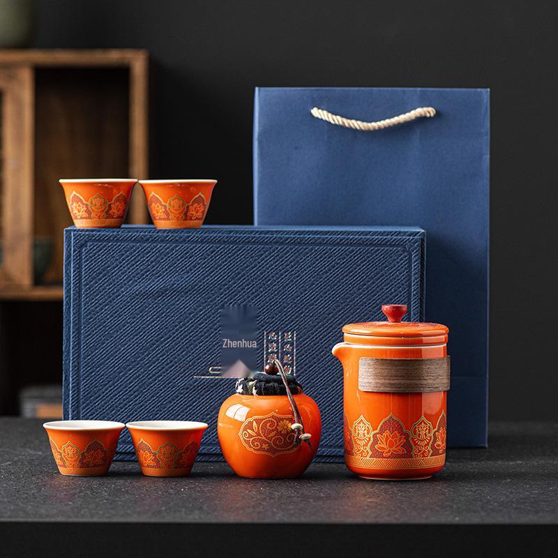 Portable Kung Fu Tea Set with Custom Logo - Ideal for Festivals, Corporate Gifts, and Outdoor Use