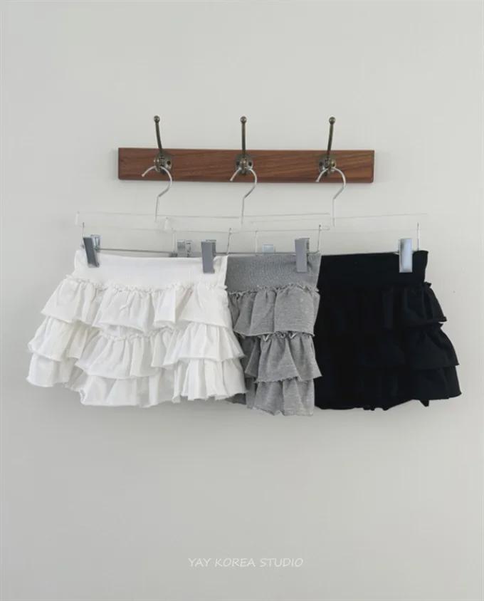 American Ballet Style Elastic Waist Puffy Skirt with Lotus Leaf Edge