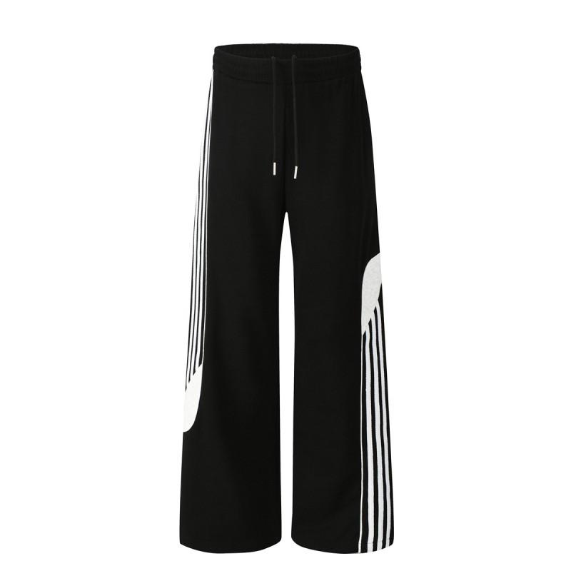 Vintage American Color Block Sweatpants Loose Fit Wide Leg Pants Men Women Teens