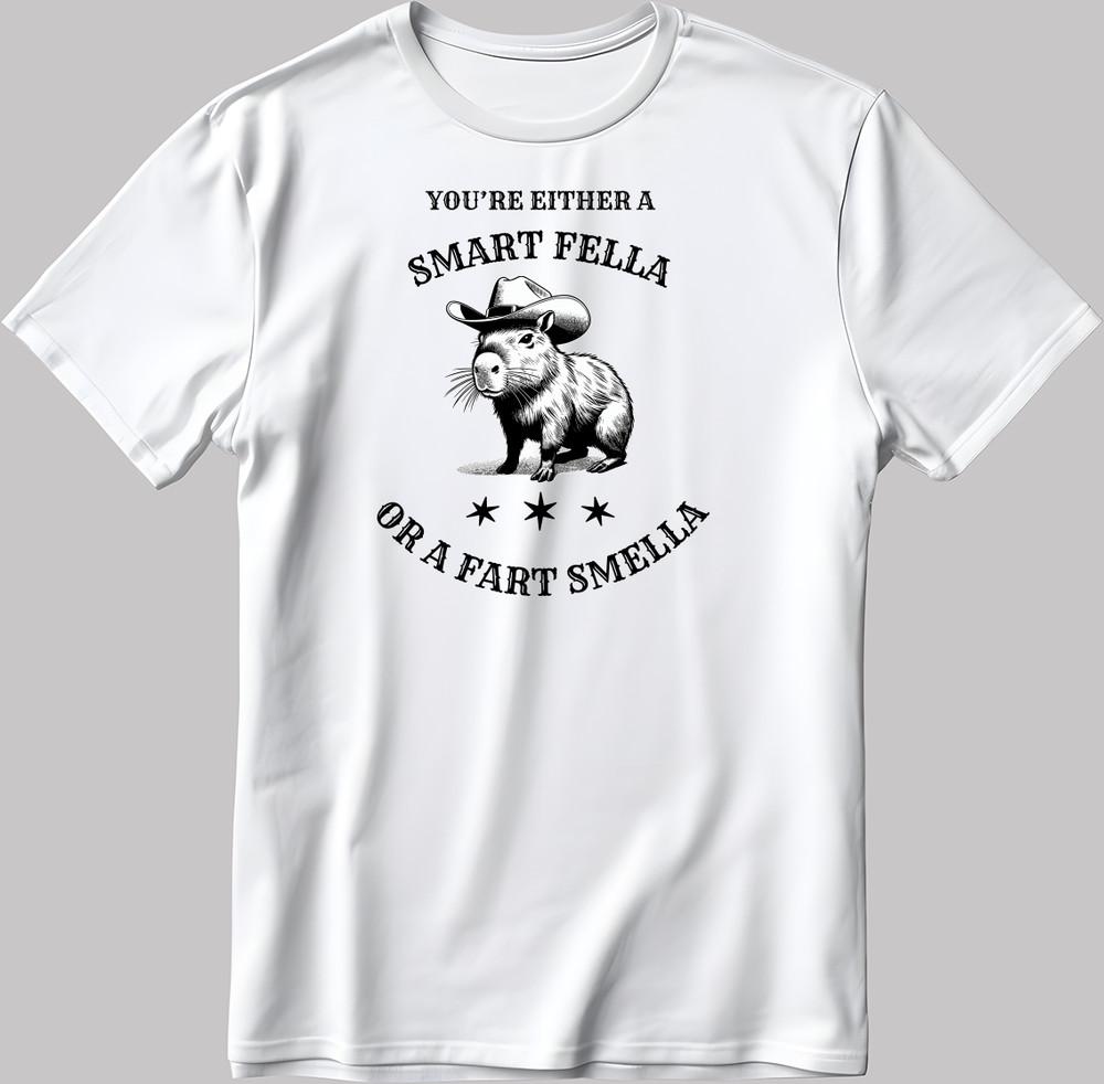 You're Either a Smart Fella S.Sleeve White-Black Men/ Women T Shirt KA47