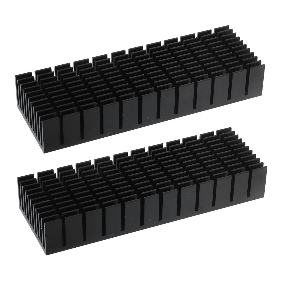 2Pcs With Adhesive Cooling Fins 120*40*20mm Aluminum Power Radiator  Heat Dissipation