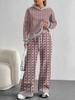 Striped European And American Autumn Casual Geometric Figure Long-Sleeved Suit Women'S Hooded Sweater Trousers Two-Piece Set