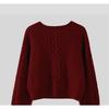2025 Autumn/winter V-neck Loose Women Cardigan Sweater Korean Office Short Jacket New Single Breasted Knitted Casual Solid Color Top Simple Clothing