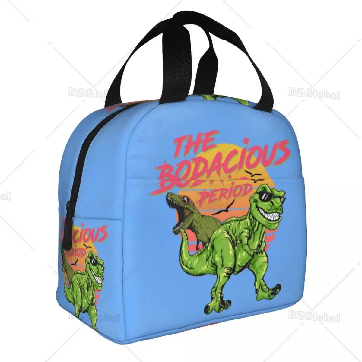 

Сумка для ланча с принтом динозавра из мультфильма для женщин, термохолодильник, изолированный ланч-бокс для детей, школы, работы, пикника, еды, коробка для бенто 22x20x13CM фиолетовый