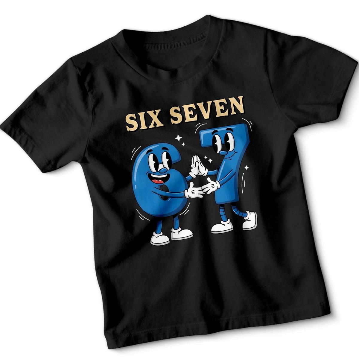 

Six Seven 67 Funny Cartoon Numbers Meme Xmas Joke Kids T-Shirt Boys Girls Tee 160