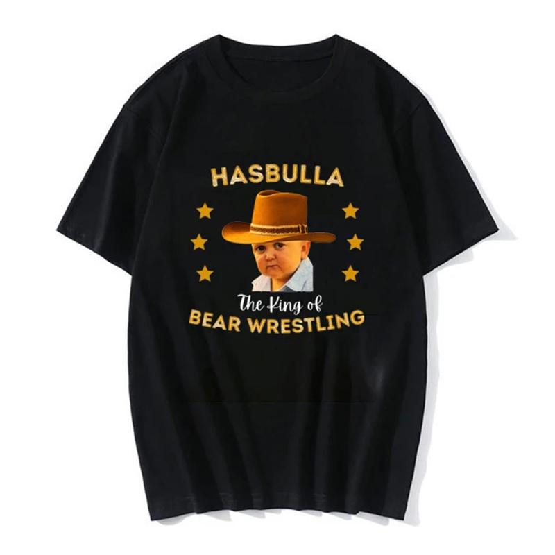 Hasbulla Fighting T Shirt Unisex Russia Classic Mini Khabib Blogger Graphic Tshirts Women Funny Streetwear Tops Tees Shirts