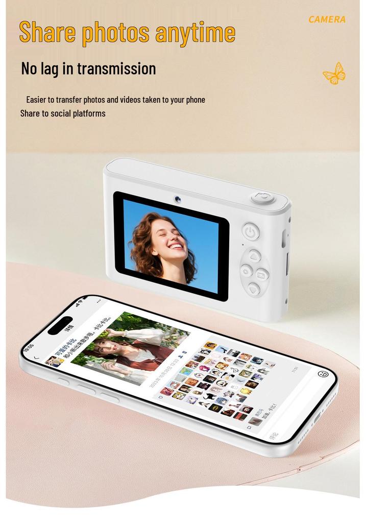 Butterfly Portable Mini HD Camera for Entry-Level Students and Kids