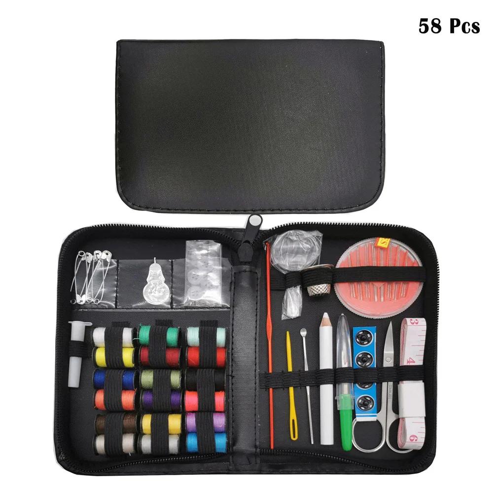 

1 комплект, портативный бытовой набор для шитья, коробка, инструмент для ручной работы, иглы, набор ножниц, товары для дома, аксессуары для путешествий