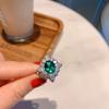 Jewelry Simulation Emerald Pendant Necklace Ring Set Main Stone Hanging 10 * 12 Ring 8 * 10