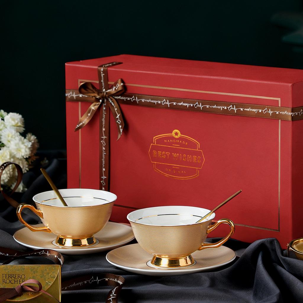Exquisite And Beautiful Bone China Coffee Cup Set High-End Birthday Gift Light Luxury And High-Value Housewarming Gift Gift Box.