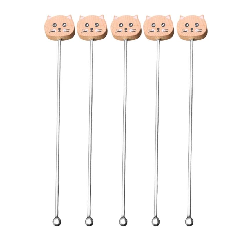 5Pcs Coffee Mixing Stick with Long Handle Elegant Cocktails Stir Stick for Home Use Practical Milk Powder Stirring Rod