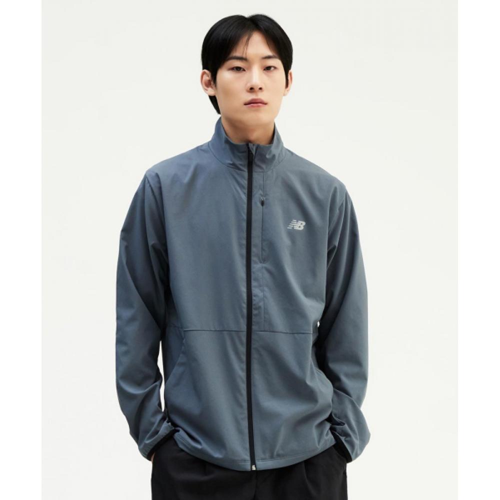 

New Balance Nbmde2p041 Men Stretch Woven Jacket Dark Gray 17DGRAY/M095