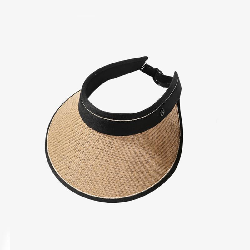 

Стиль шляпы Универсальная соломенная плетеная женская шляпа от солнца с широкими полями кепки козырек хаки