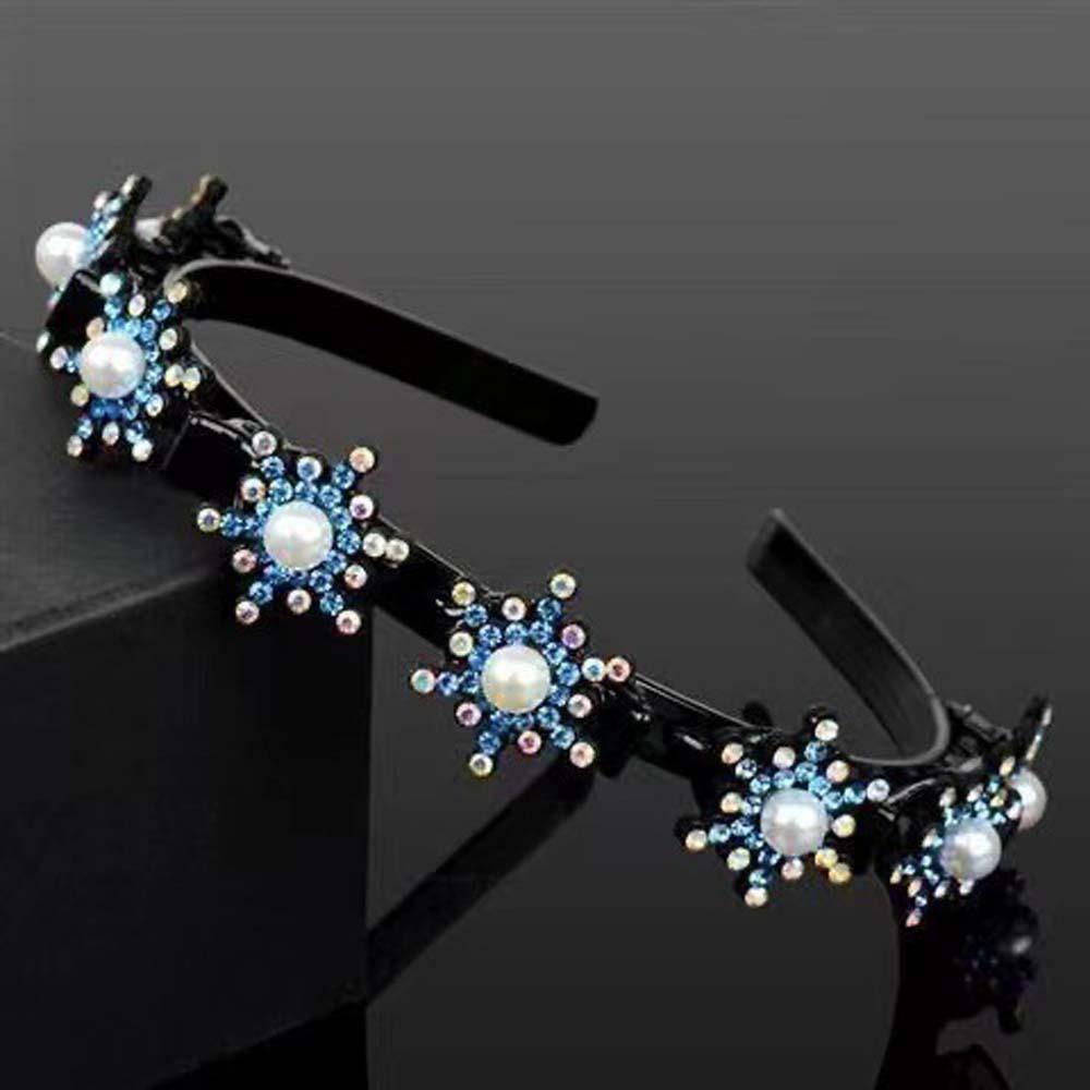 Sweet Women Pearl Hair Hoop Snowflake Star Hairband Fashion Hair Bands with Clips  Daily