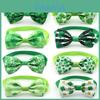 St.patrick's Day Bow Pet Accessory Lucky Green Check Collar