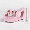 2026 New Women Wedge Heel Slide Sandals,  Open Toe Platform Mules, Thick Sole High Heel Model Slippers, Plus Size