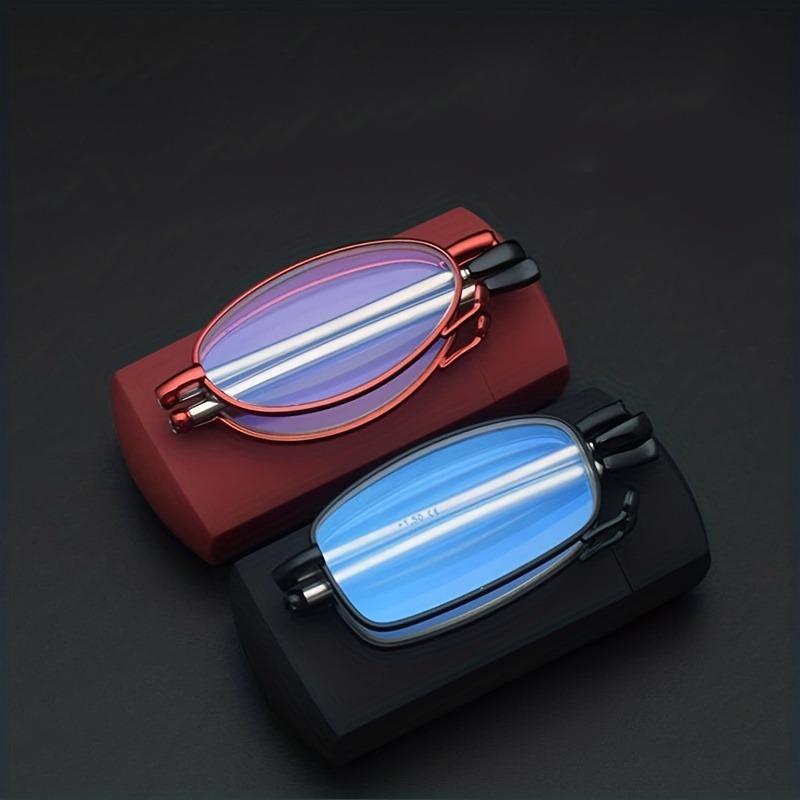 2 Pairs of Fashionable Foldable Reading Glasses Compact Design and Lightweight Box Portable and Foldable Reading Glasses