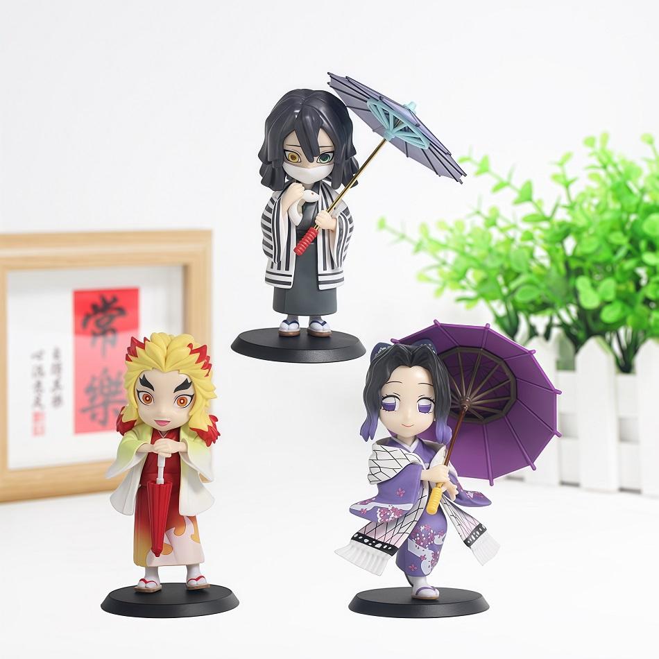 Demon Slayer blind box Plum Rain Series anime figure Tanjiro Kamado Nezuko Action Model Pvc Desktop Ornament Collection Toy Gift