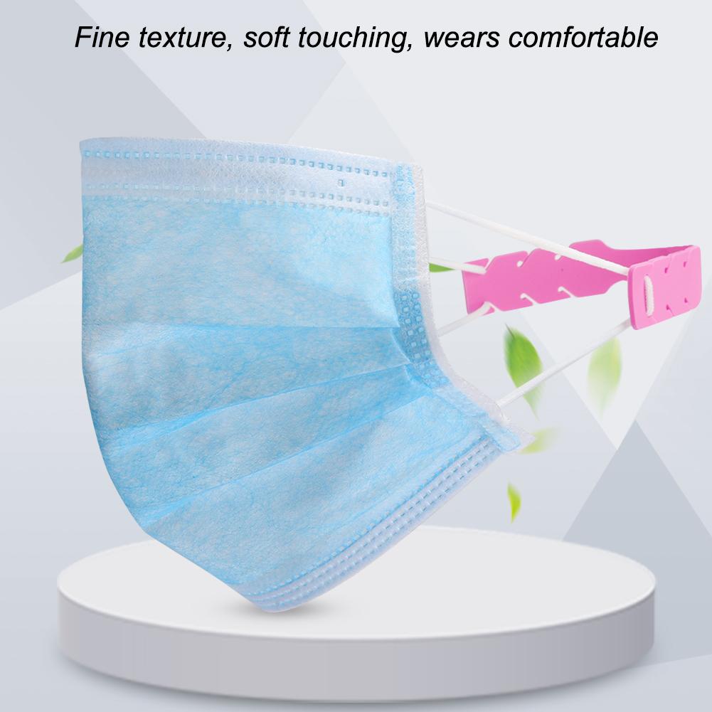 10PCS Silicone Ear Protection Sheet Ear Protector Silicone Strip 3 Section AdjustablePink