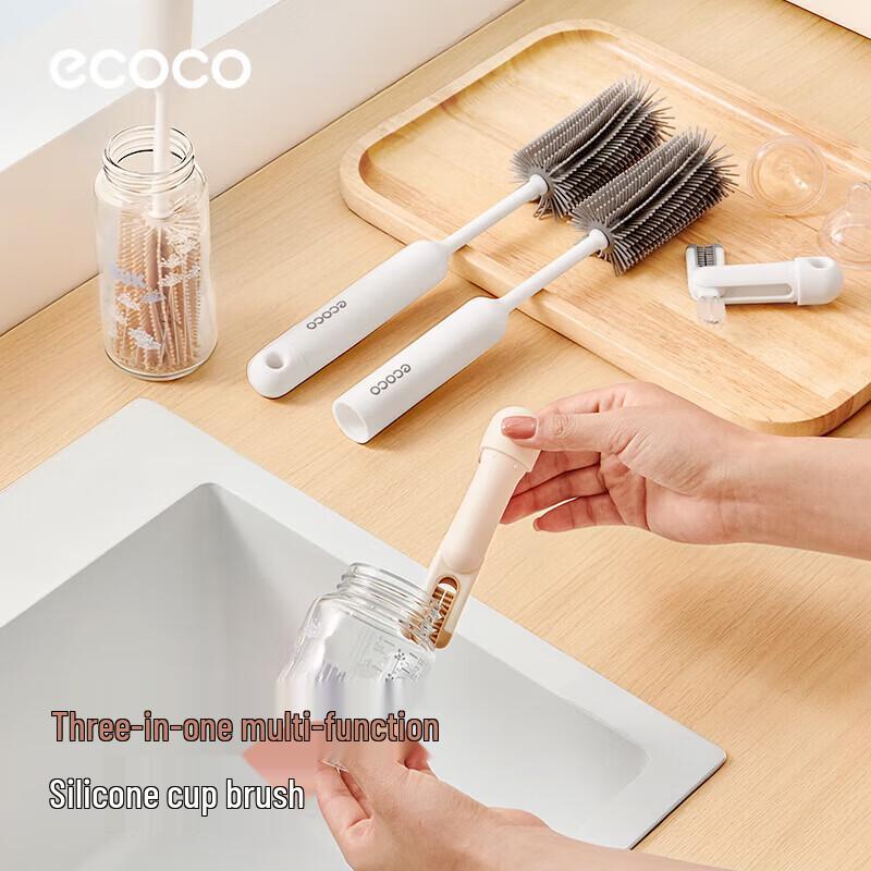Ecoco Long-Handle Silicone Bottle & Cup Brush