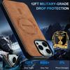 LC.IMEEKE L6 For iPhone 16 Pro Max Case PU Leather Coated PC TPU Phone Cover Compatible with MagSafe