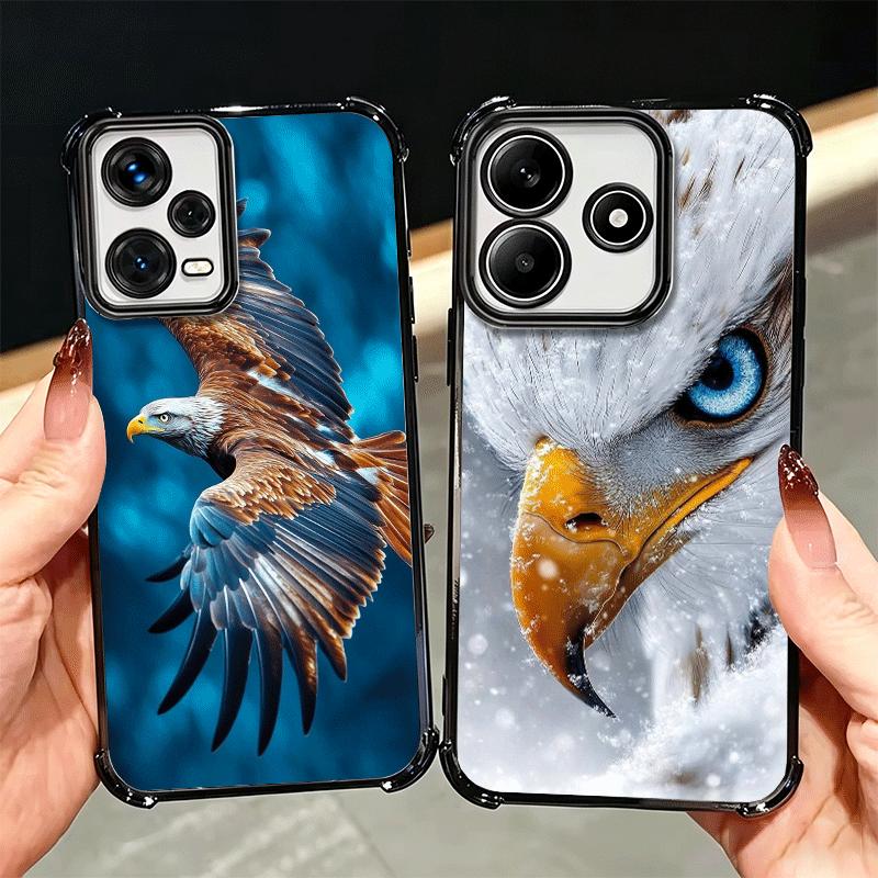 Bald Eagle Cool Plating Phone Case For Xiaomi Redmi Note 14 15 Pro Plus 13 12 11 11S 11T 10 9S 9 5G Anti-Fall Airabag Cover