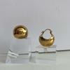French Metal Ball Ball Shaped Ear Studs Hoop Earrings Round Ball Hoop Earrings U-shaped Earrings