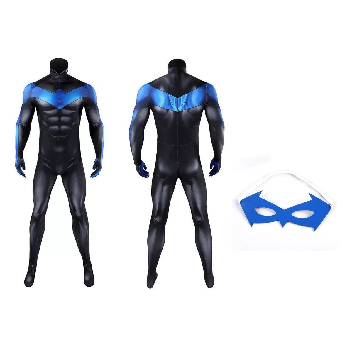 Titan Cos Nightwing Performance Kostüm Halloween Cosplay Overall 7-S（100） black