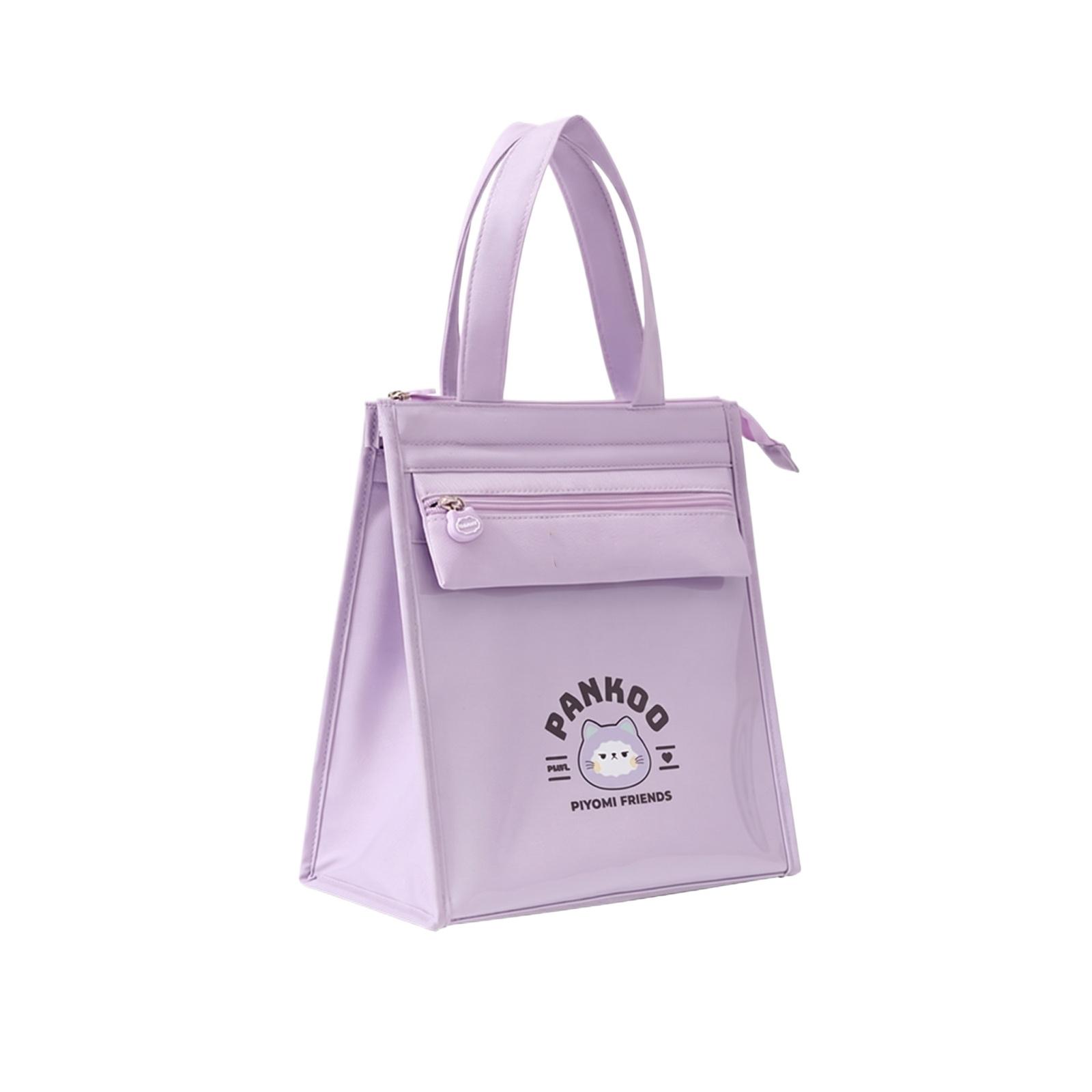 

Insulated Lunch Bag Portable Thermal Food Carrier Handheld Bento Box Cooler Tote Bag for Students and Office Use one size фіолетовий