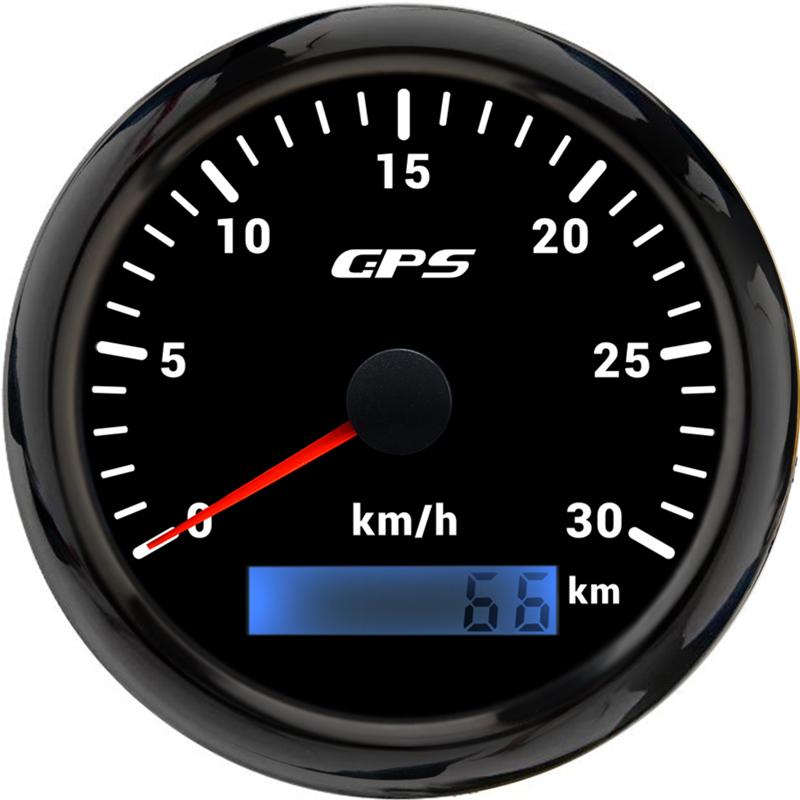 ELING 85mm (3 3/8'') Speedometer GPS 30 60 120 200 Km/h MPH 80 160 MPH Odometer with 7 Colors Backlight for Motorcycle Yacht