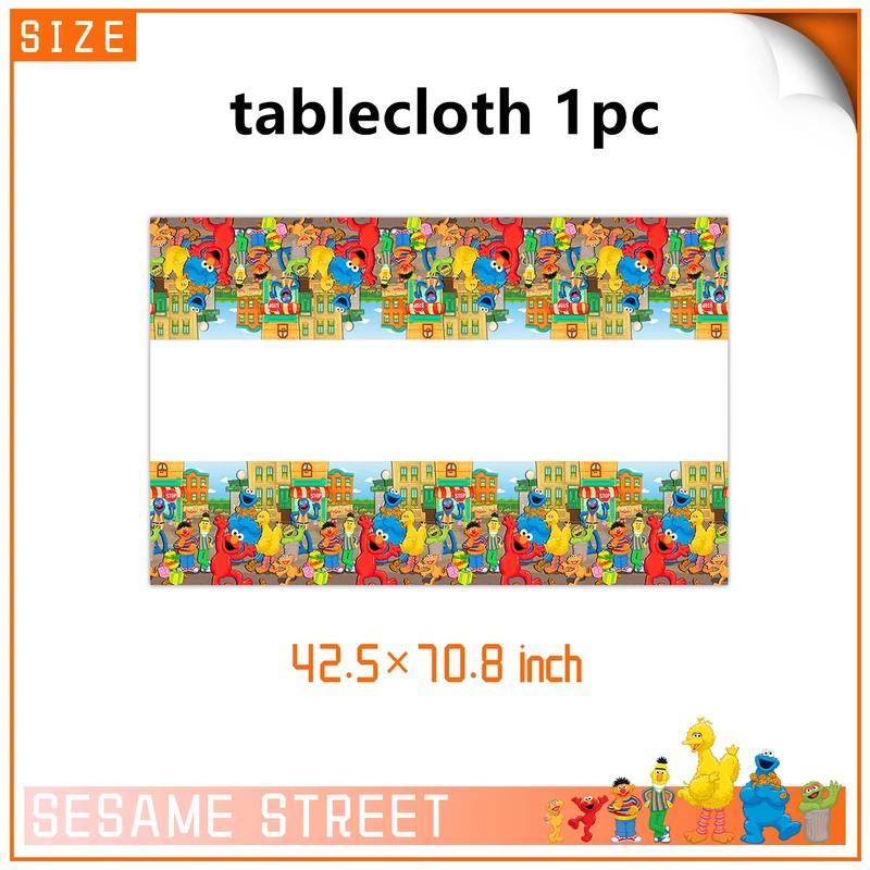 Sesames Streeted Balloon Theme Happy Birthday Banner Party Decoration Supplies Toys Disposable Tableware Background Cake Topper