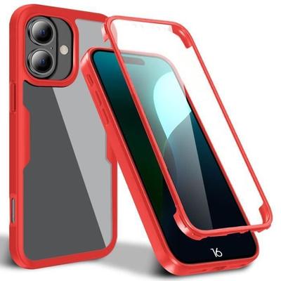 Etui ochronne na iPhone 16 - BOOLING - Czerwone - Ochrona 360° - Sztywne - Wzmocniona krawędź